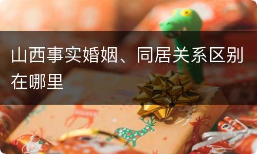 山西事实婚姻、同居关系区别在哪里