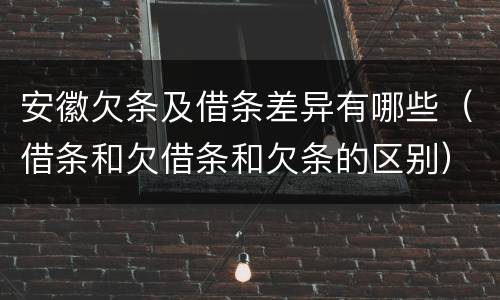 安徽欠条及借条差异有哪些（借条和欠借条和欠条的区别）