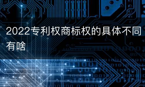 2022专利权商标权的具体不同有啥