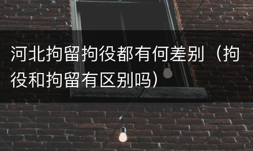 河北拘留拘役都有何差别（拘役和拘留有区别吗）