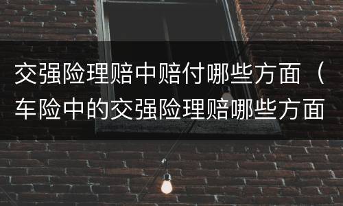 交强险理赔中赔付哪些方面（车险中的交强险理赔哪些方面）