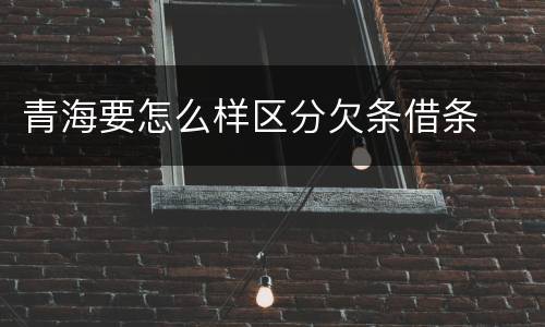 青海要怎么样区分欠条借条