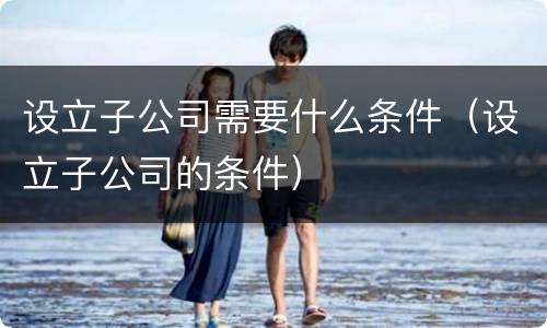 设立子公司需要什么条件（设立子公司的条件）