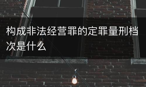 构成非法经营罪的定罪量刑档次是什么