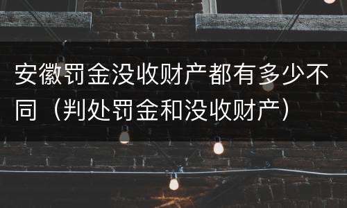 安徽罚金没收财产都有多少不同（判处罚金和没收财产）