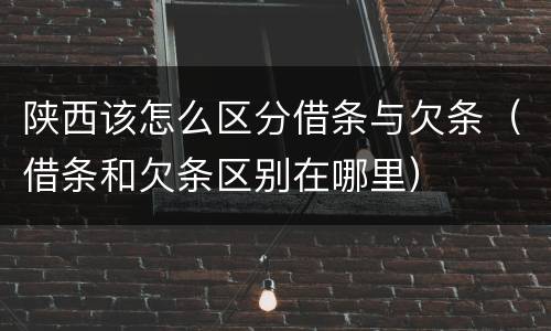 陕西该怎么区分借条与欠条（借条和欠条区别在哪里）