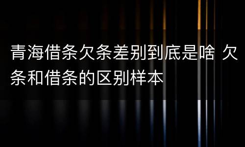 青海借条欠条差别到底是啥 欠条和借条的区别样本