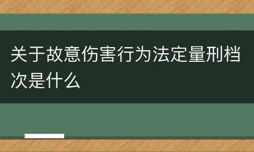 关于故意伤害行为法定量刑档次是什么