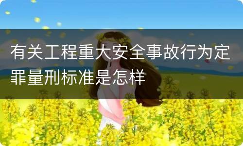 有关工程重大安全事故行为定罪量刑标准是怎样