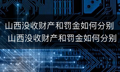 山西没收财产和罚金如何分别 山西没收财产和罚金如何分别处理