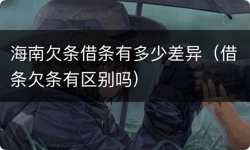 海南欠条借条有多少差异（借条欠条有区别吗）