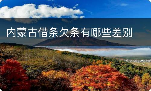 内蒙古借条欠条有哪些差别