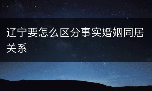 辽宁要怎么区分事实婚姻同居关系