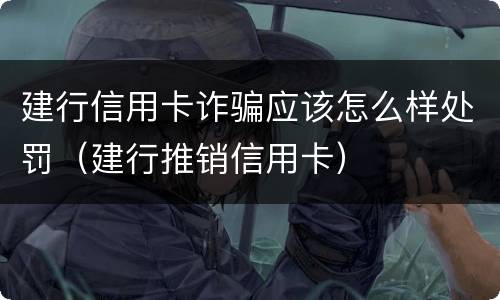建行信用卡诈骗应该怎么样处罚（建行推销信用卡）