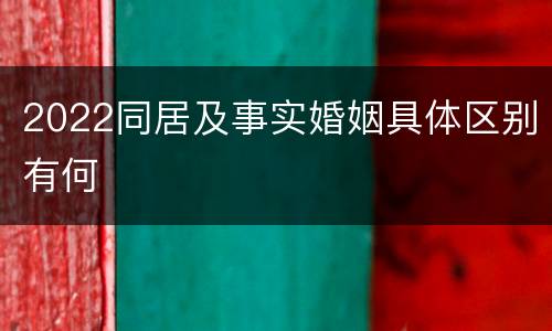2022同居及事实婚姻具体区别有何