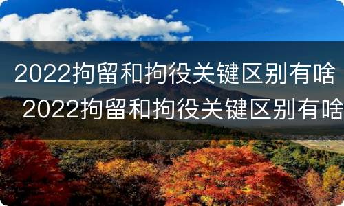 2022拘留和拘役关键区别有啥 2022拘留和拘役关键区别有啥不同