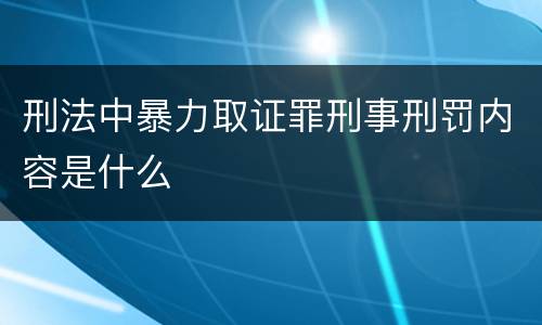 刑法中暴力取证罪刑事刑罚内容是什么
