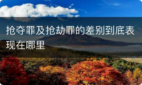 抢夺罪及抢劫罪的差别到底表现在哪里