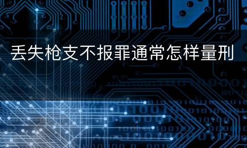 丢失枪支不报罪通常怎样量刑