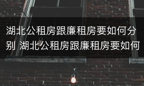 湖北公租房跟廉租房要如何分别 湖北公租房跟廉租房要如何分别购买