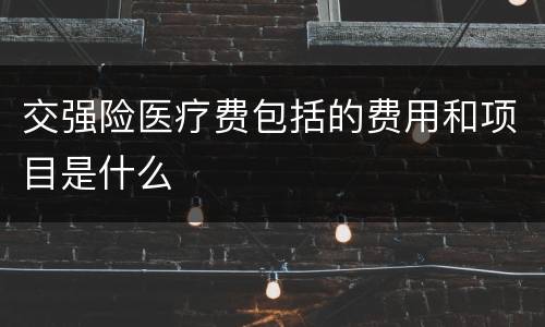 交强险医疗费包括的费用和项目是什么