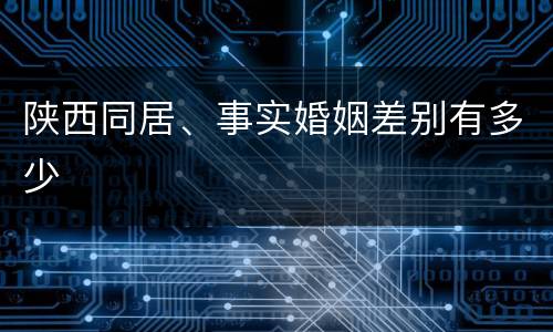 陕西同居、事实婚姻差别有多少