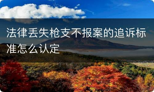法律丢失枪支不报案的追诉标准怎么认定