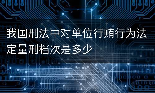 我国刑法中对单位行贿行为法定量刑档次是多少