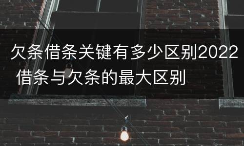 欠条借条关键有多少区别2022 借条与欠条的最大区别
