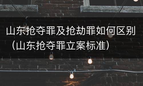 山东抢夺罪及抢劫罪如何区别（山东抢夺罪立案标准）