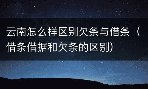云南怎么样区别欠条与借条（借条借据和欠条的区别）