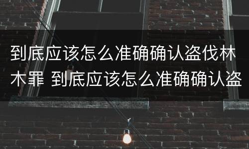 到底应该怎么准确确认盗伐林木罪 到底应该怎么准确确认盗伐林木罪名