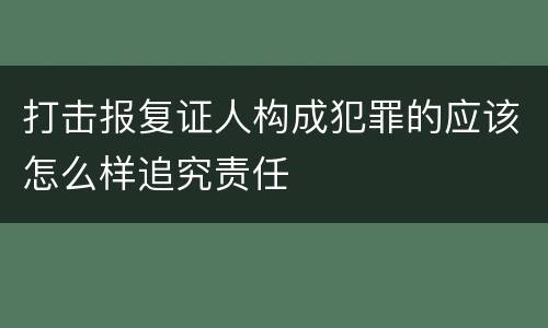 打击报复证人构成犯罪的应该怎么样追究责任