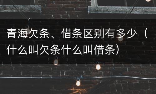 青海欠条、借条区别有多少（什么叫欠条什么叫借条）