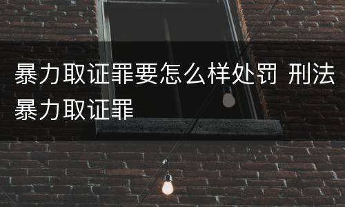 暴力取证罪要怎么样处罚 刑法暴力取证罪