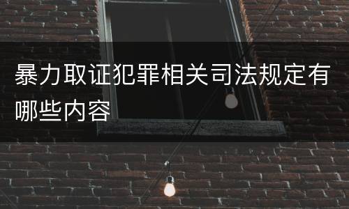 暴力取证犯罪相关司法规定有哪些内容