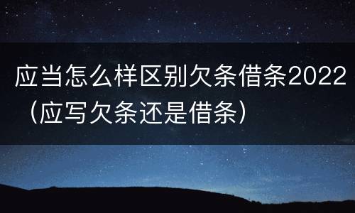 应当怎么样区别欠条借条2022（应写欠条还是借条）