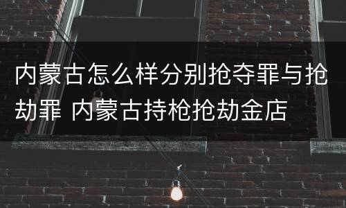内蒙古怎么样分别抢夺罪与抢劫罪 内蒙古持枪抢劫金店