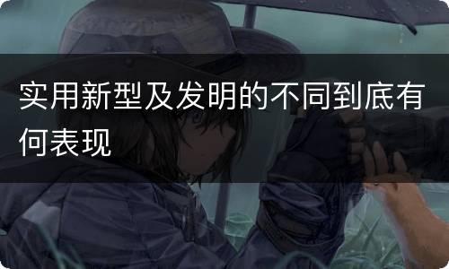 实用新型及发明的不同到底有何表现