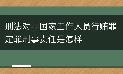刑法对非国家工作人员行贿罪定罪刑事责任是怎样