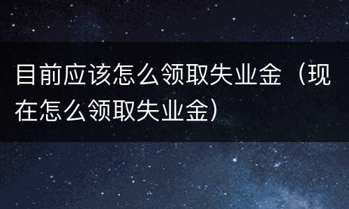 目前应该怎么领取失业金（现在怎么领取失业金）