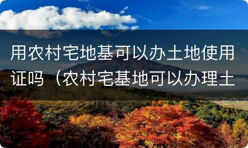 用农村宅地基可以办土地使用证吗（农村宅基地可以办理土地证吗）