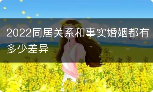 2022同居关系和事实婚姻都有多少差异