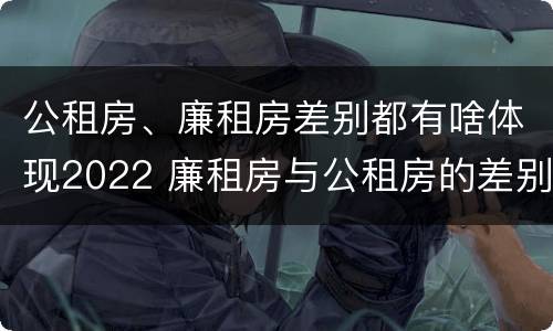 公租房、廉租房差别都有啥体现2022 廉租房与公租房的差别