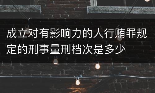 成立对有影响力的人行贿罪规定的刑事量刑档次是多少