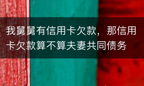 我舅舅有信用卡欠款，那信用卡欠款算不算夫妻共同债务