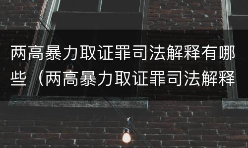 两高暴力取证罪司法解释有哪些（两高暴力取证罪司法解释有哪些规定）