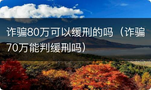 诈骗80万可以缓刑的吗（诈骗70万能判缓刑吗）