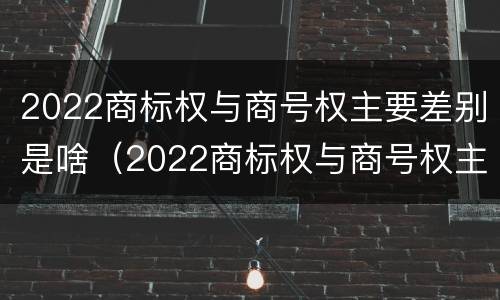 2022商标权与商号权主要差别是啥（2022商标权与商号权主要差别是啥呢）