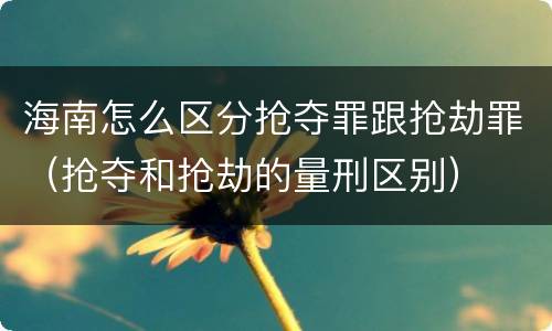 海南怎么区分抢夺罪跟抢劫罪（抢夺和抢劫的量刑区别）